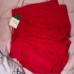 Elegant Red Women's Flowy Shorts